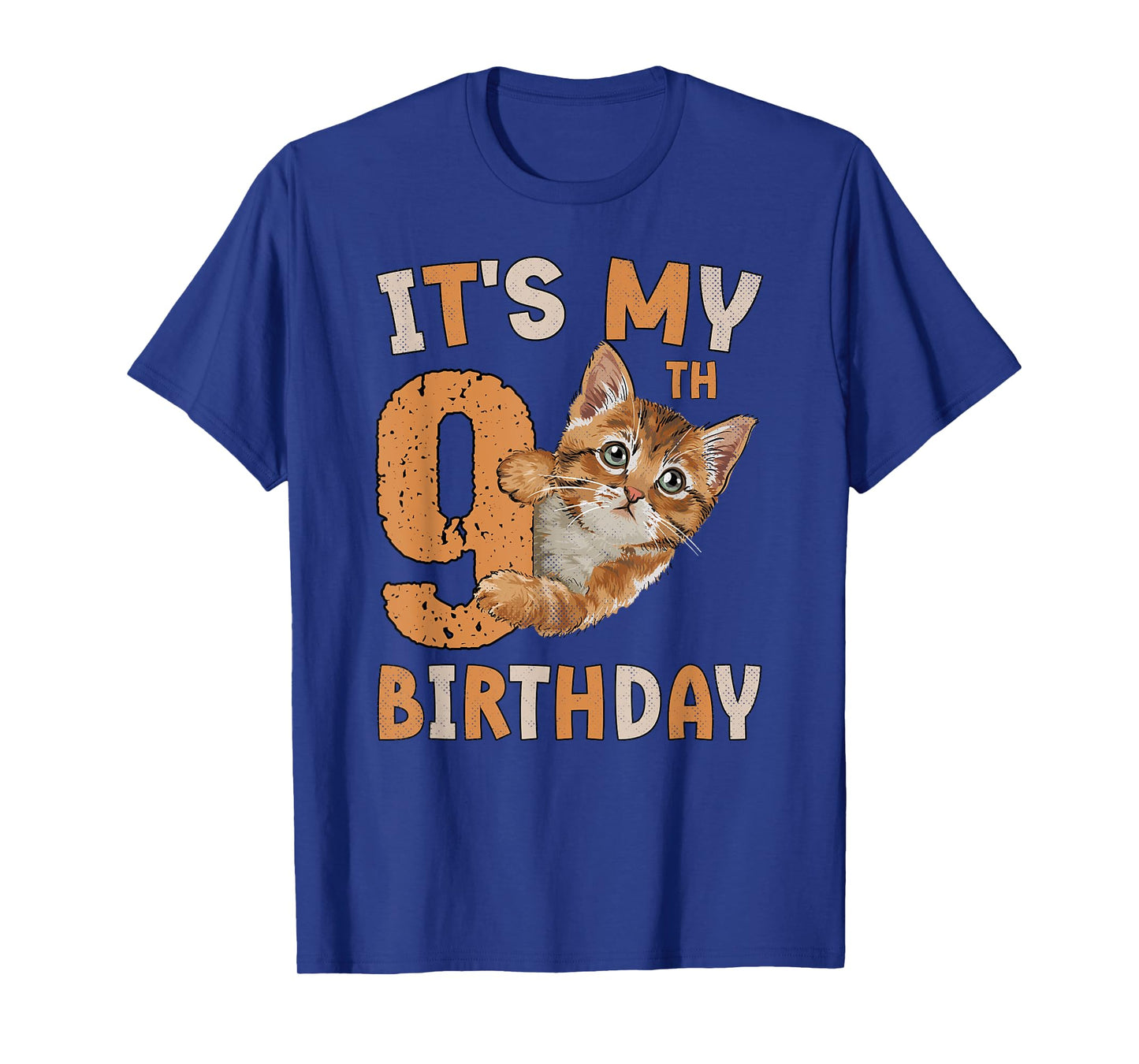It's My 9th Birthday Cat Lover 9 Years Old Birthday Vintage T-Shirt for Men Women Girls Kids