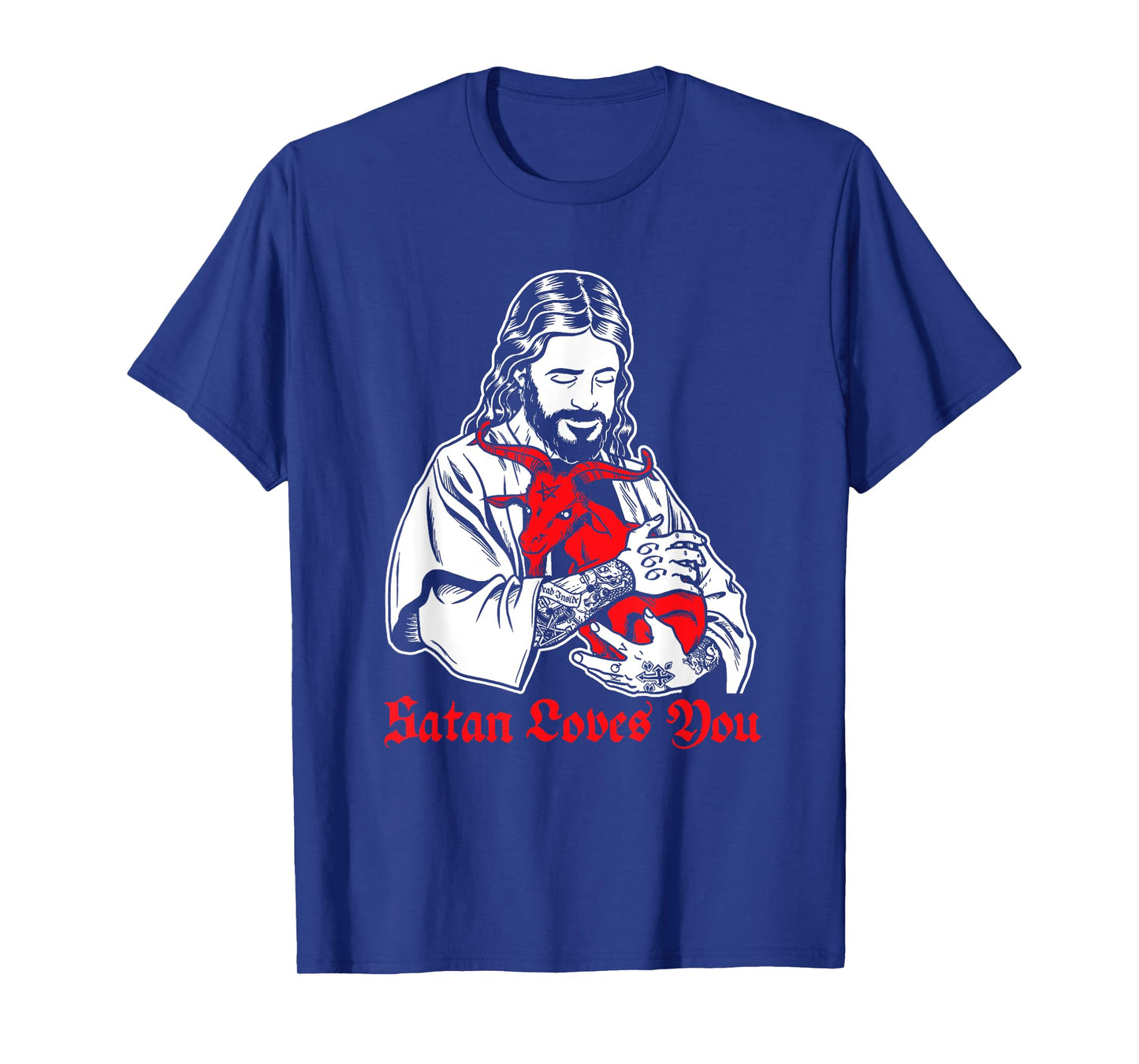 Satan Loves You and Jesus Know it T-Shirt Baphomet