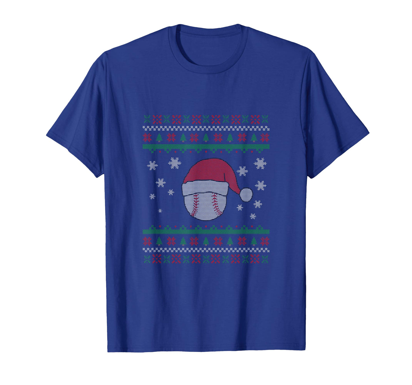 Funny Baseball with Santa Hat Ugly Sweater Design T-Shirt