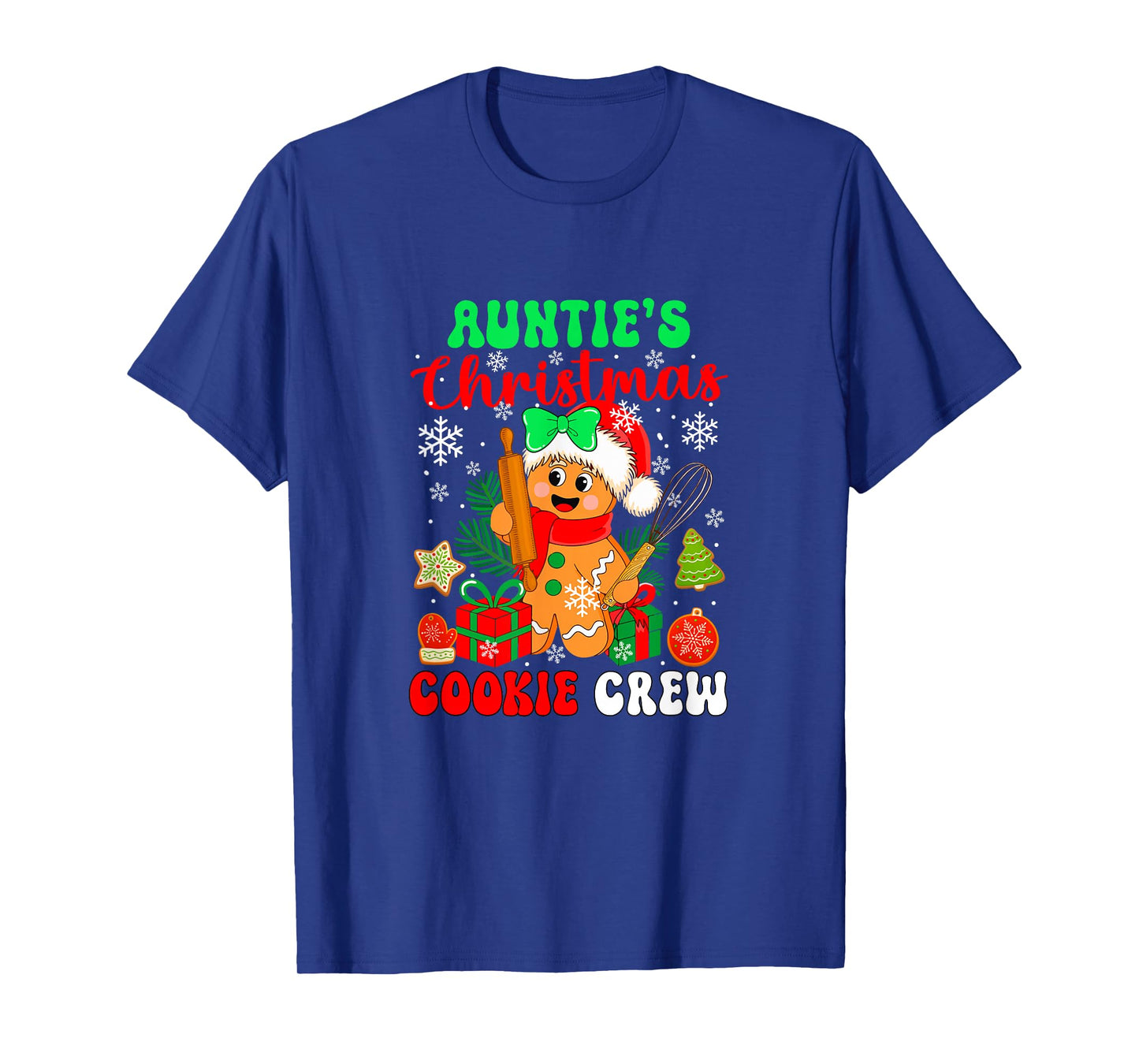 Auntie's Christmas Cookie Crew Santa Gingerbread Baker T-Shirt