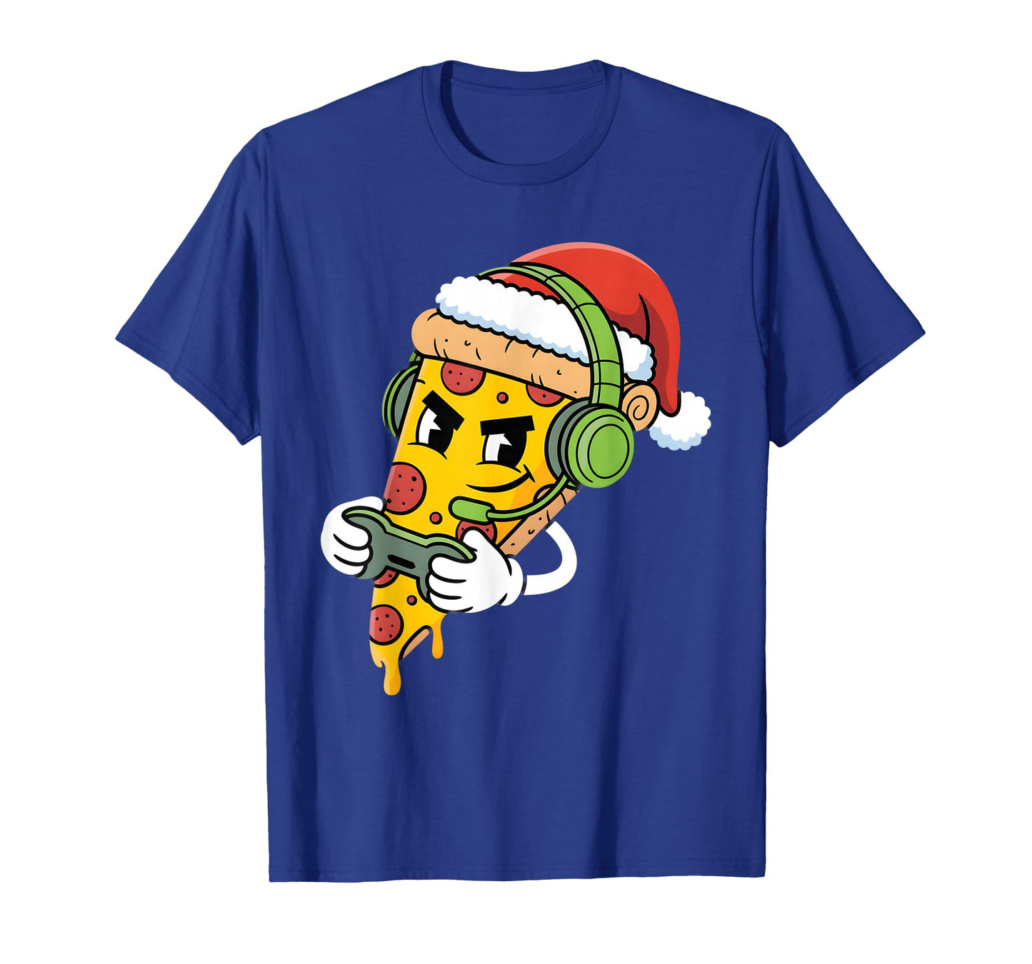 Funny Gamer Pizza Christmas Video Game Kids Men Boys Gaming T-Shirt