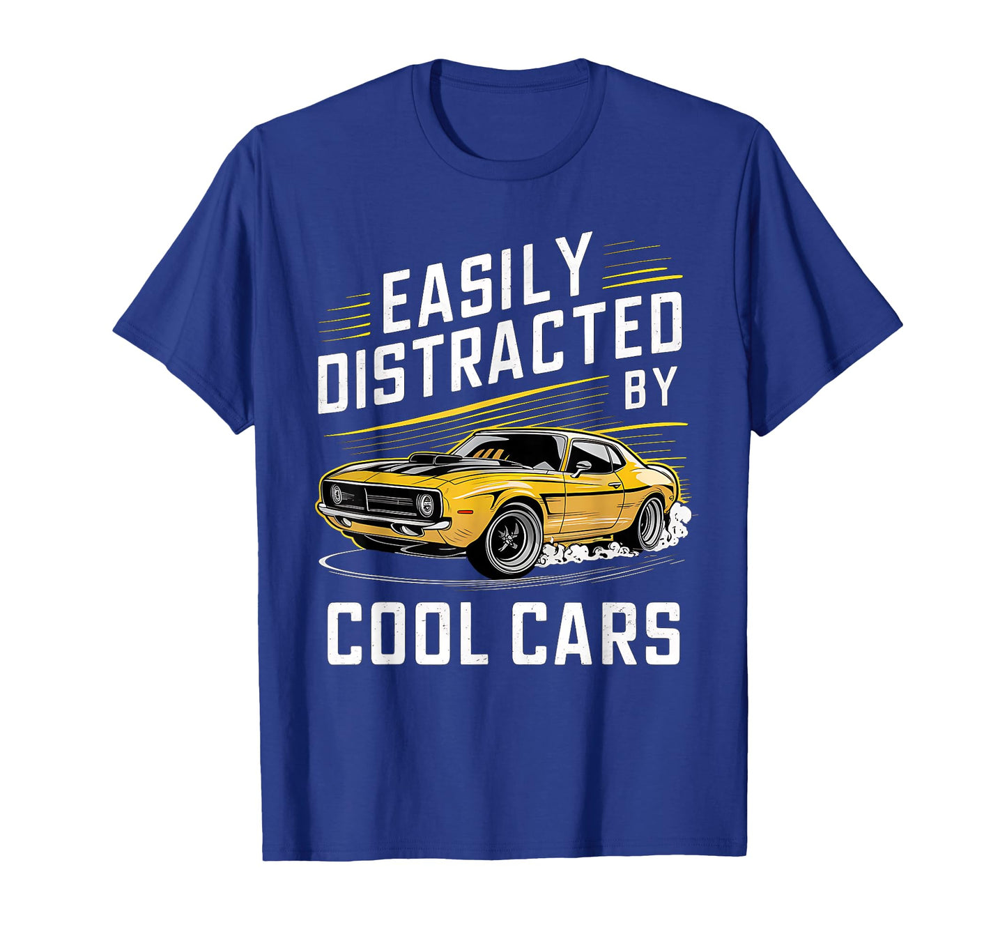 Mens Boys Vintage Muscle Car Easily Distracted by Cool Cars T-Shirt