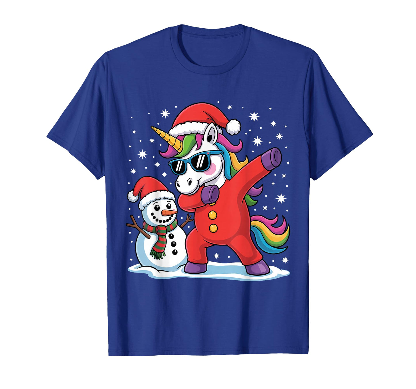 Cute Dabbing Unicorn Funny Christmas Snowman Dab Xmas Santa T-Shirt