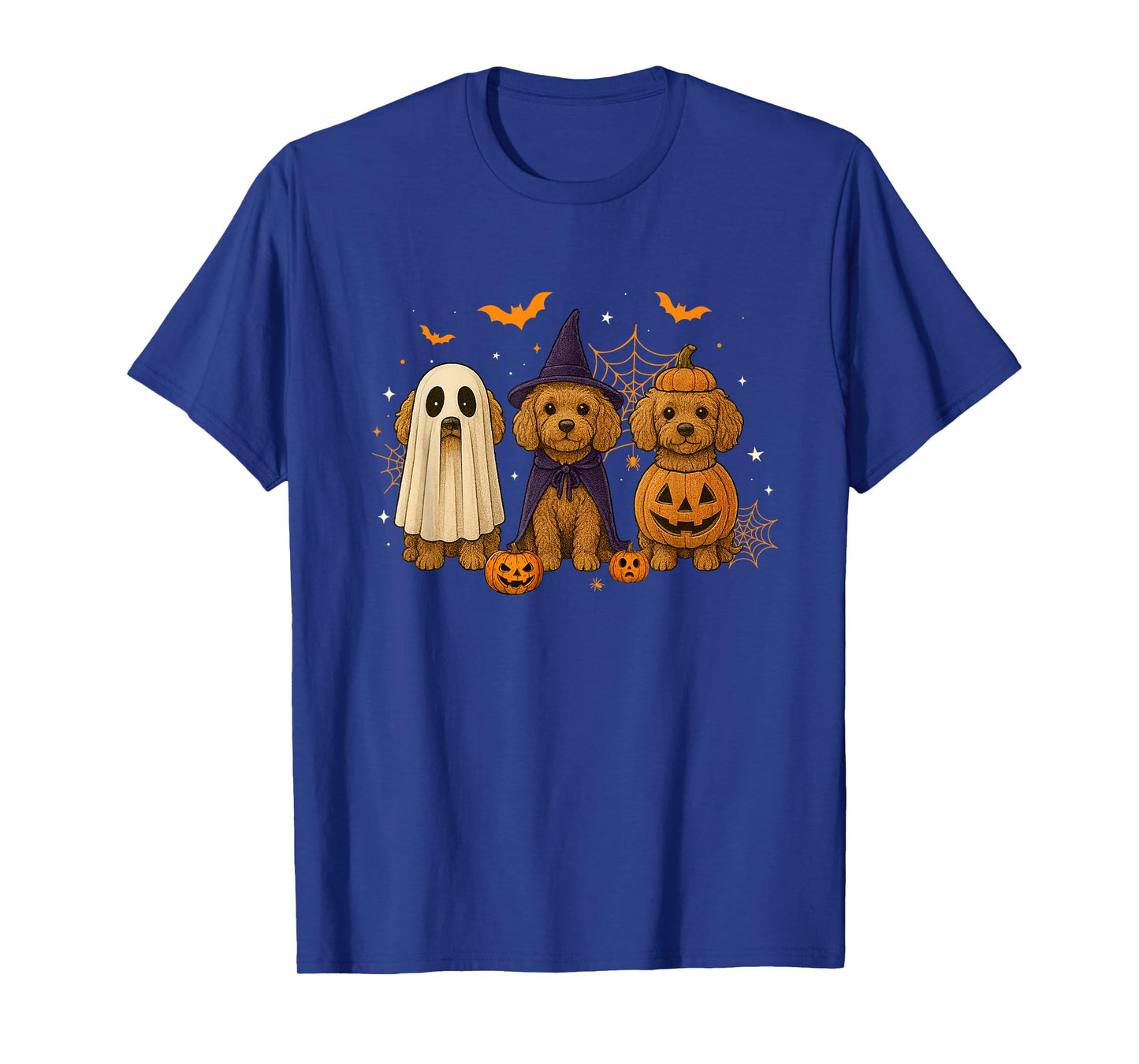 Funny Cavapoo Ghost Witch Pumpkin Halloween Costume Spooky T-Shirt