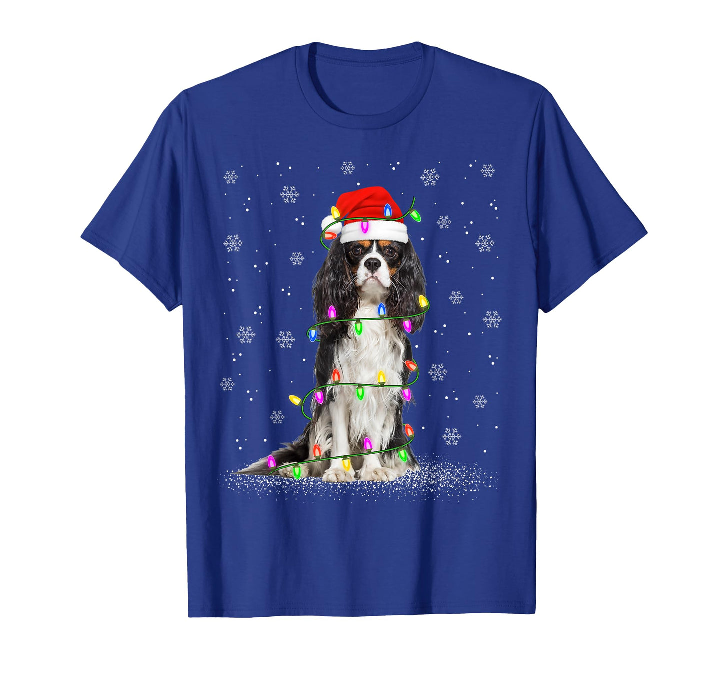 Cavalier King Charles Spaniel Dog Christmas Lights Dog Xmas T-Shirt