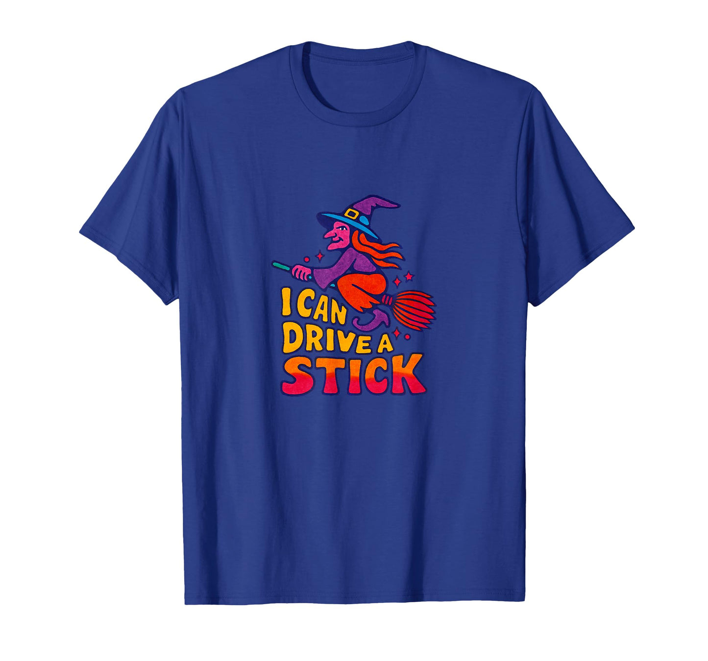 I Can Drive A Stick Witch Halloween Broom Design T-Shirt