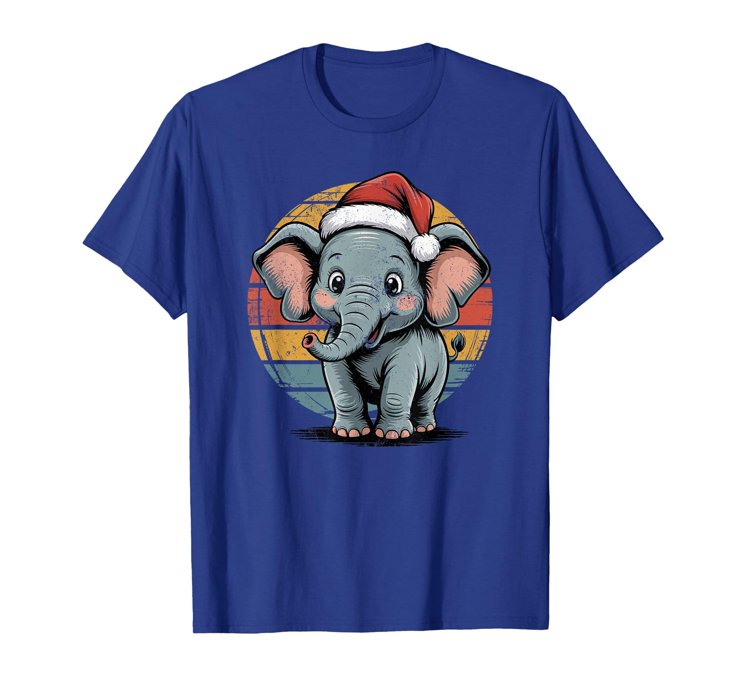 Elephant Santa Hat Christmas Vintage Animal Lovers Holiday T-Shirt