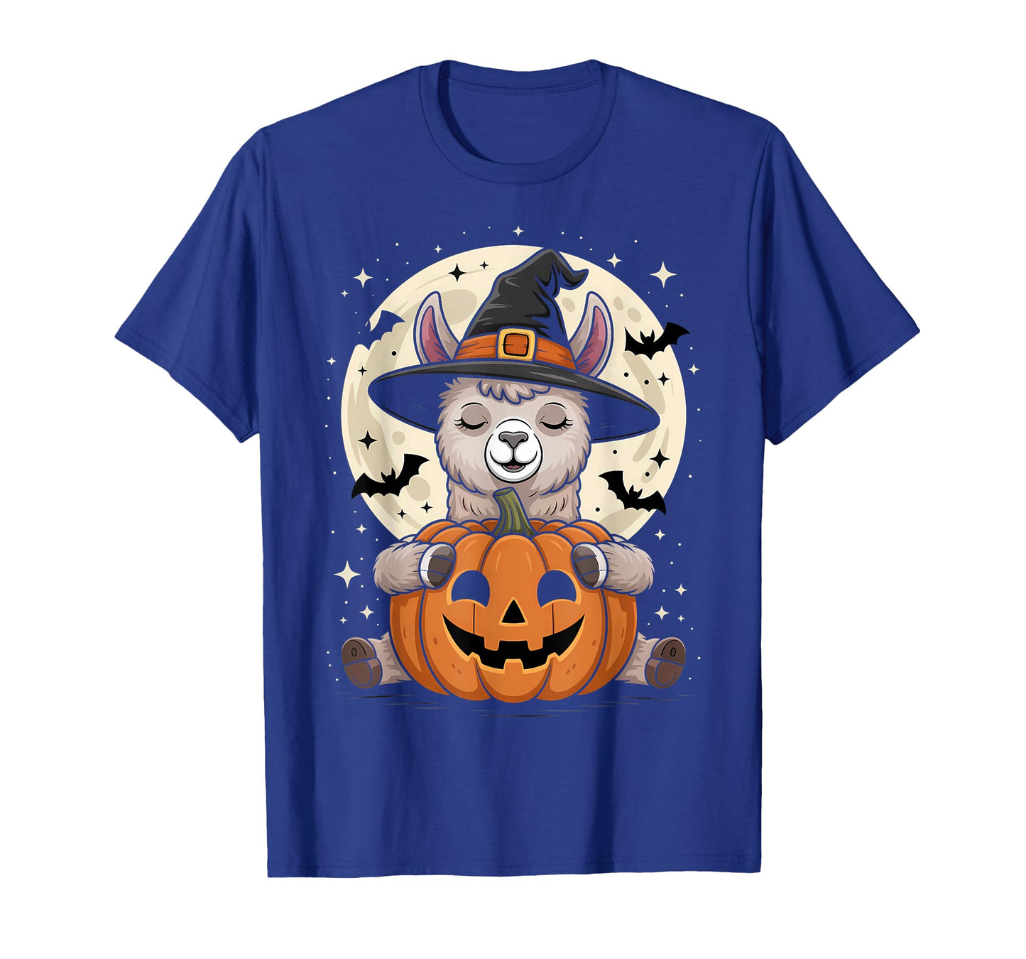 Halloween Llama Witch Hat Pumpkin Spooky T-Shirt