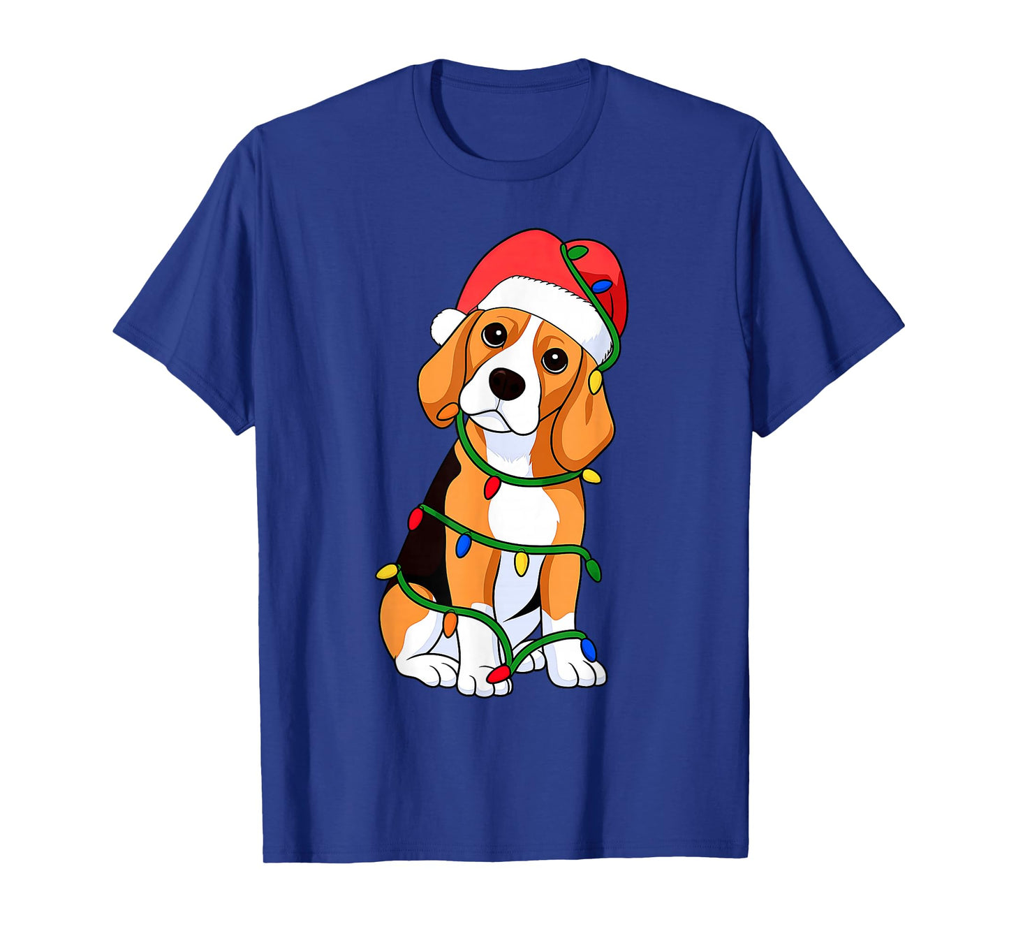 Beagle Christmas Tree Lights Holiday Dog Lover T-Shirt