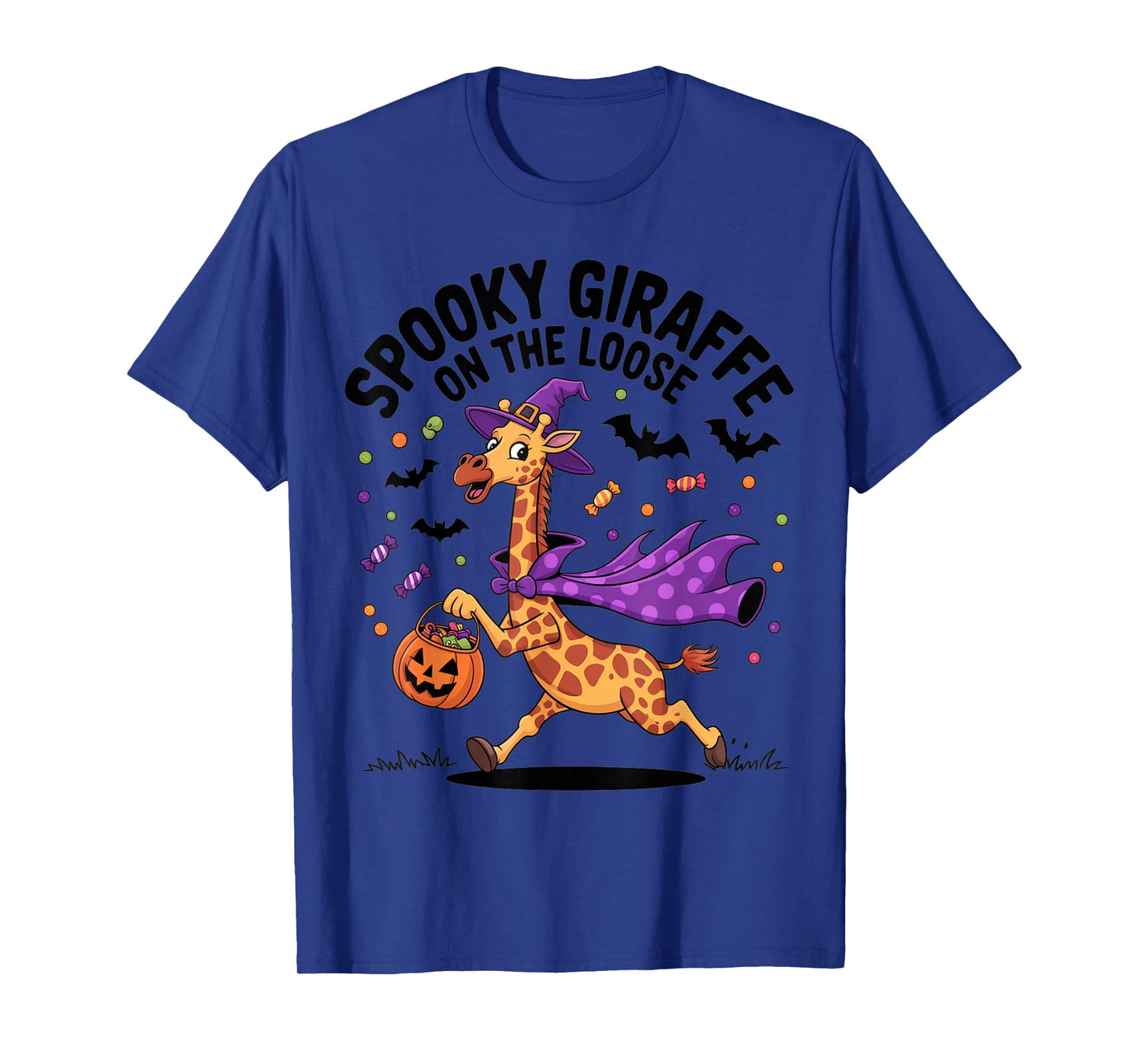 Spooky Giraffe On The Loose Funny Halloween Costume T-Shirt