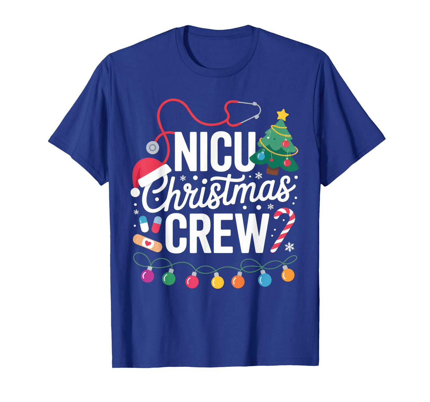 NICU Christmas Crew Nurse Doctor Holiday Lights Shirt T-Shirt