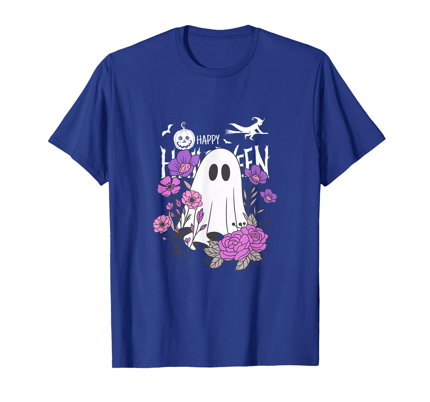 Spooky Season Cute Ghost Halloween Flowers T-Shirt