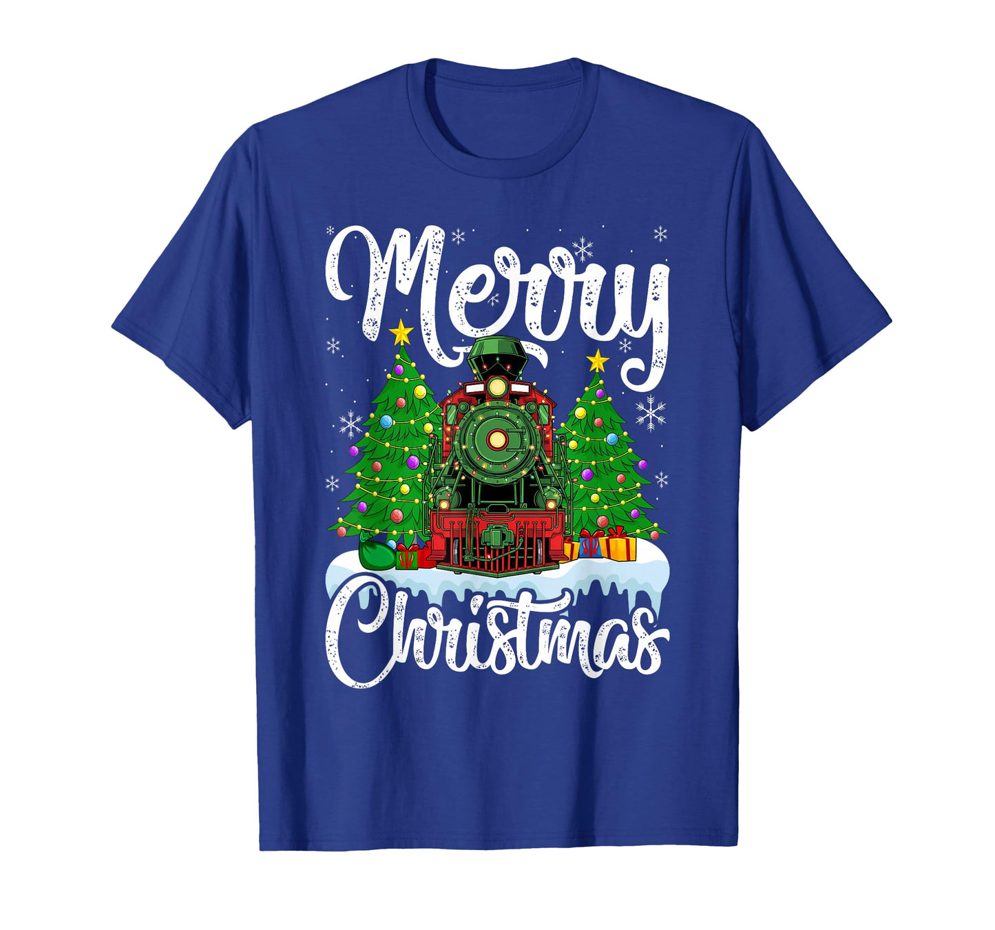 Funny Lover Xmas Lighting Santa Train Christmas T-Shirt