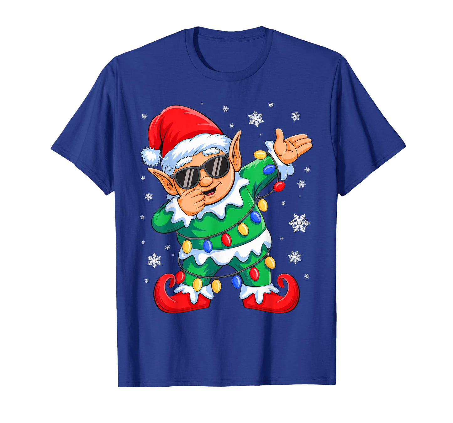 Dabbing Elf Christmas Boys Girls Kids Funny Xmas Squad T-Shirt