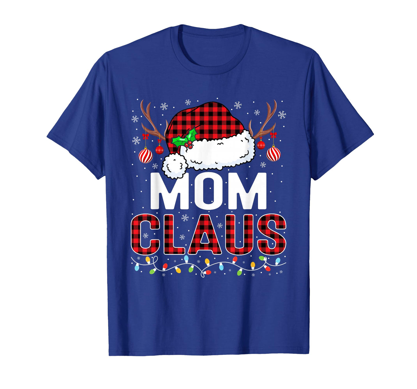 Christmas Lights Mom Claus Family Matching Xmas Pajama T-Shirt