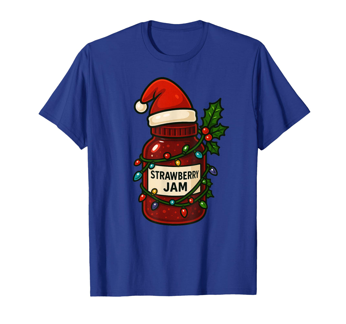 Strawberry Jam Merry Christmas Santa Hat Xmas Boys Girls Kid T-Shirt