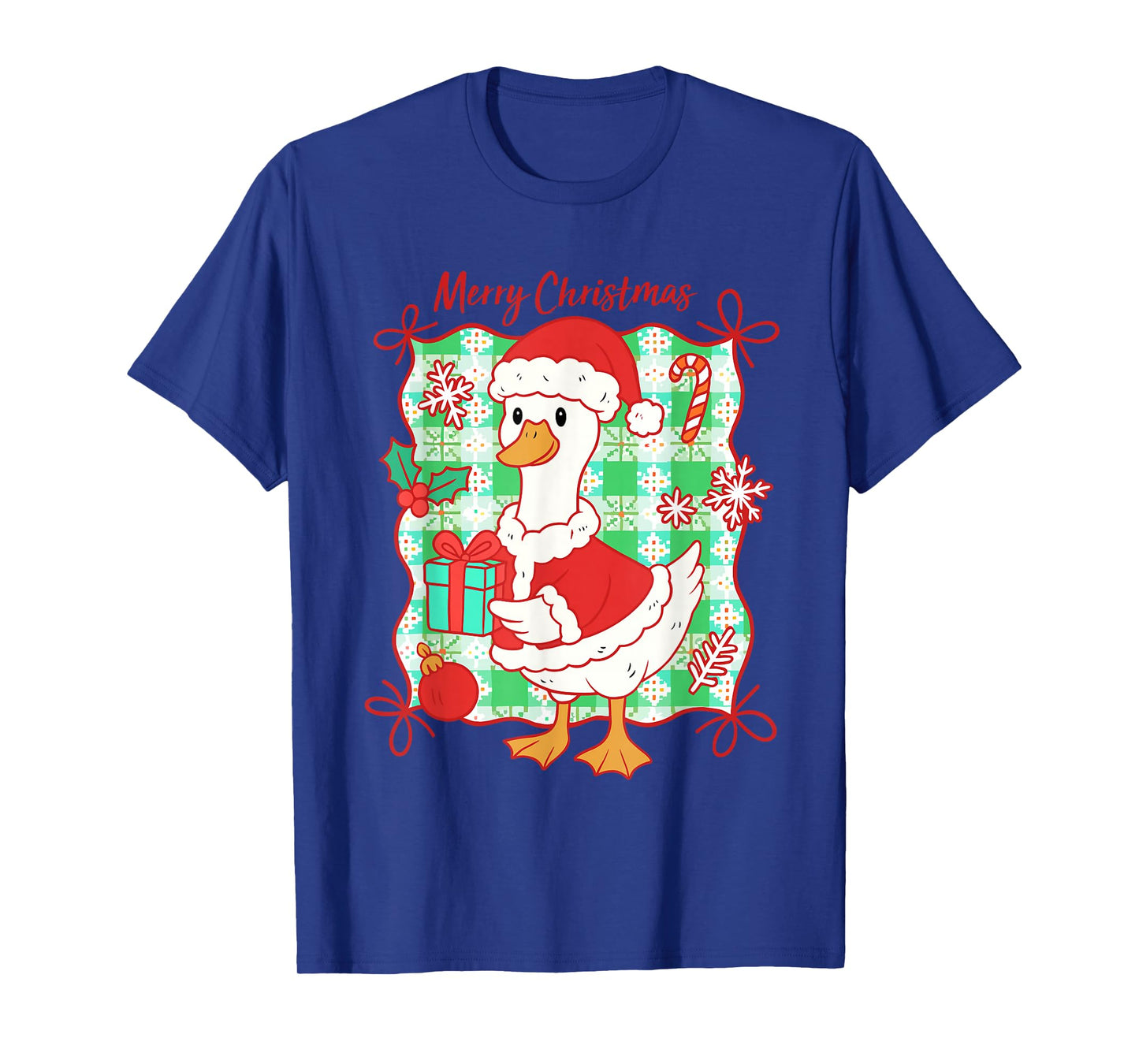Goose Merry Christmas Santa Hat Xmas Family Pajama Men Women T-Shirt