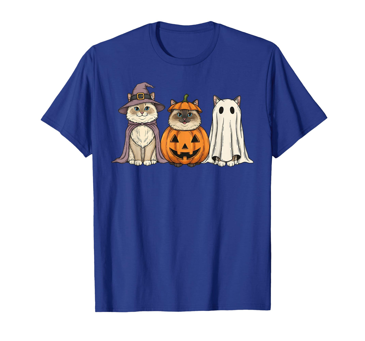 Spooky Ghost Ragdoll Cat Lover Pumpkin Halloween T-Shirt