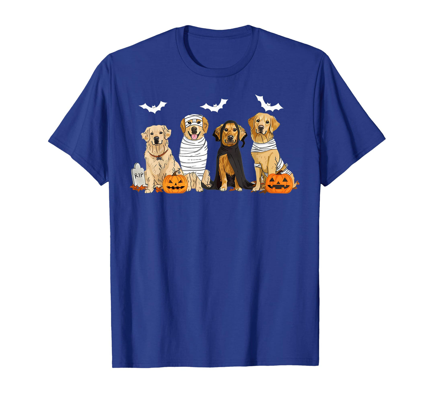Cute Golden RETR Dogs Ghost Mummy Witch Spooky Halloween Boo T-Shirt