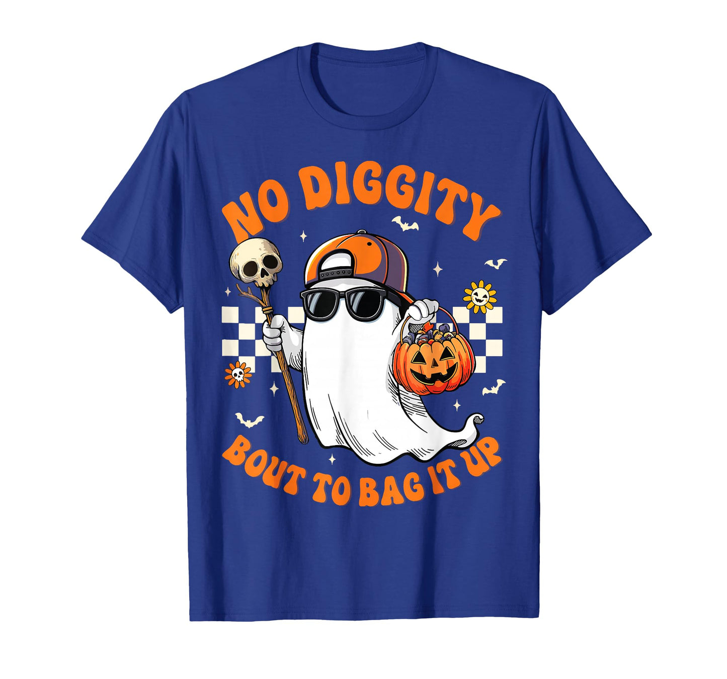 Halloween Ghost No-Diggity Bout to Bag-it Up Kids Boo T-Shirt