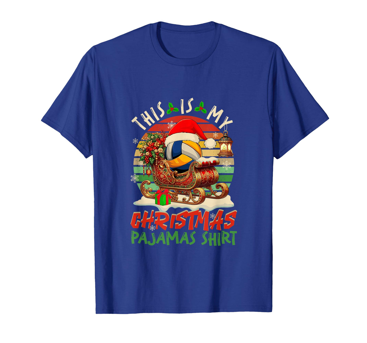 Vintage Retro My Christmas Pajama Shirt Volleyball Player T-Shirt