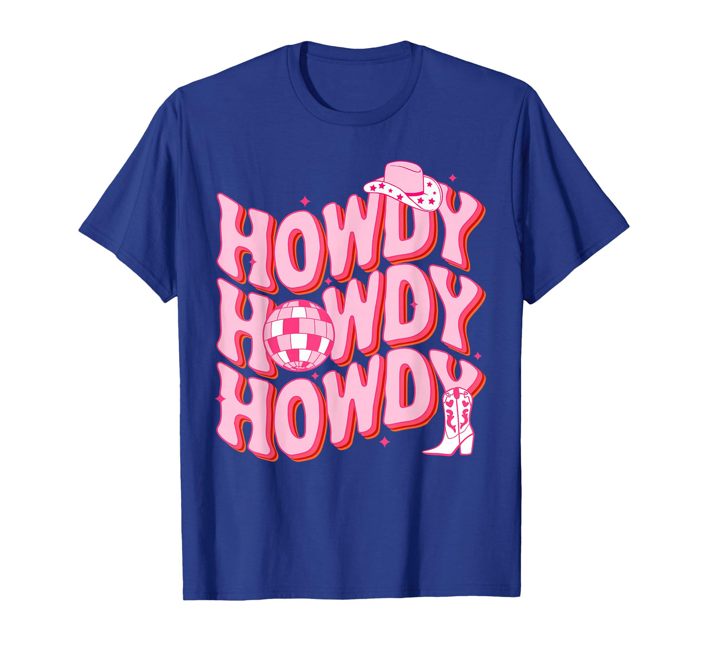 Howdy Southern Western Girl Country Rodeo Pink Cowgirl Disco T-Shirt