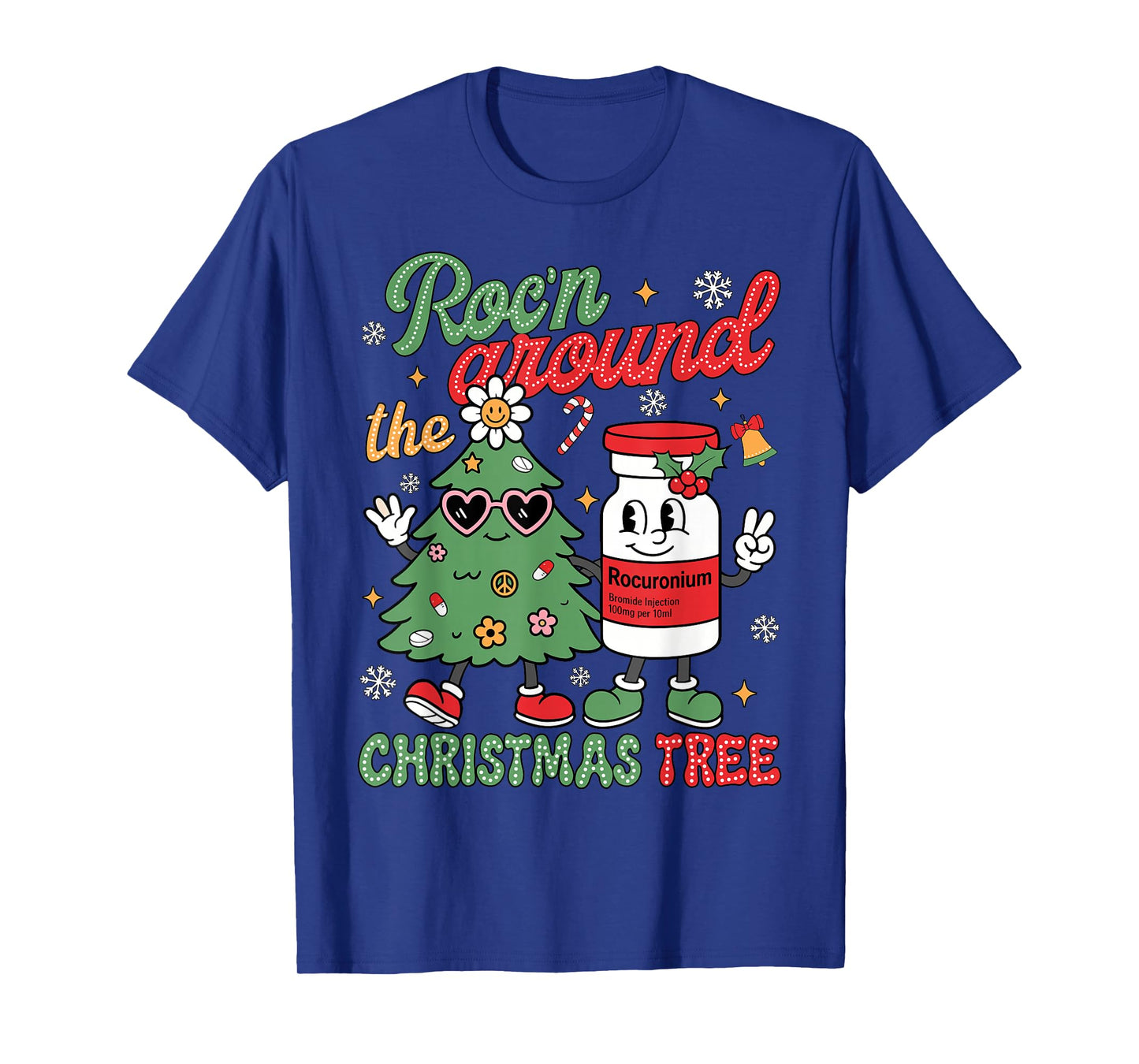 Groovy Roc'n Around The Christmas Tree Nurse Men Women Kids T-Shirt
