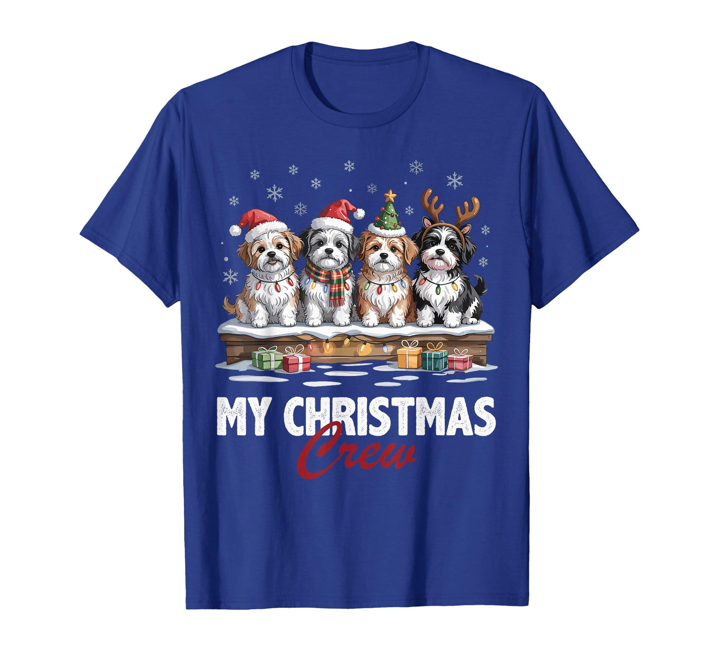Havanese Christmas Crew Funny Dog Lovers Holiday Pajama T-Shirt