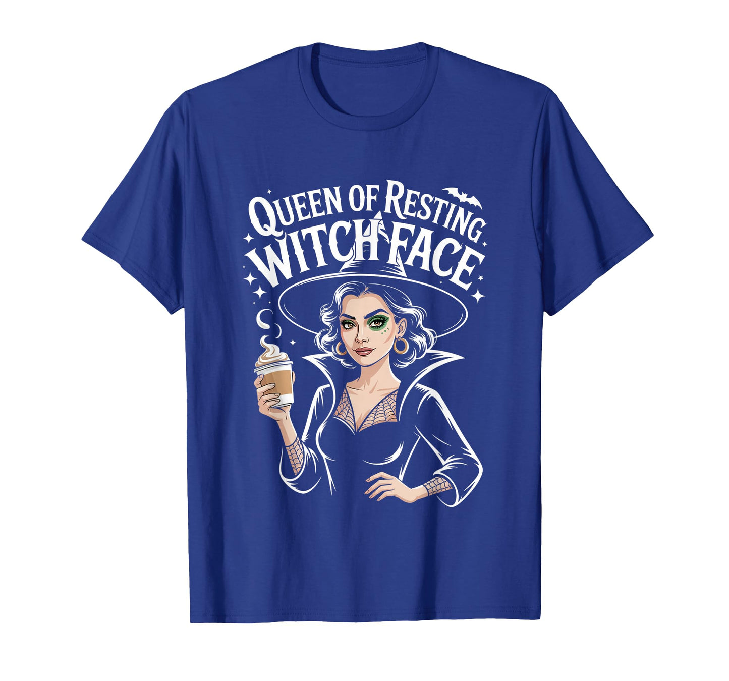 Resting Witch Face Coffee Lover Goth Scary Halloween Funny T-Shirt