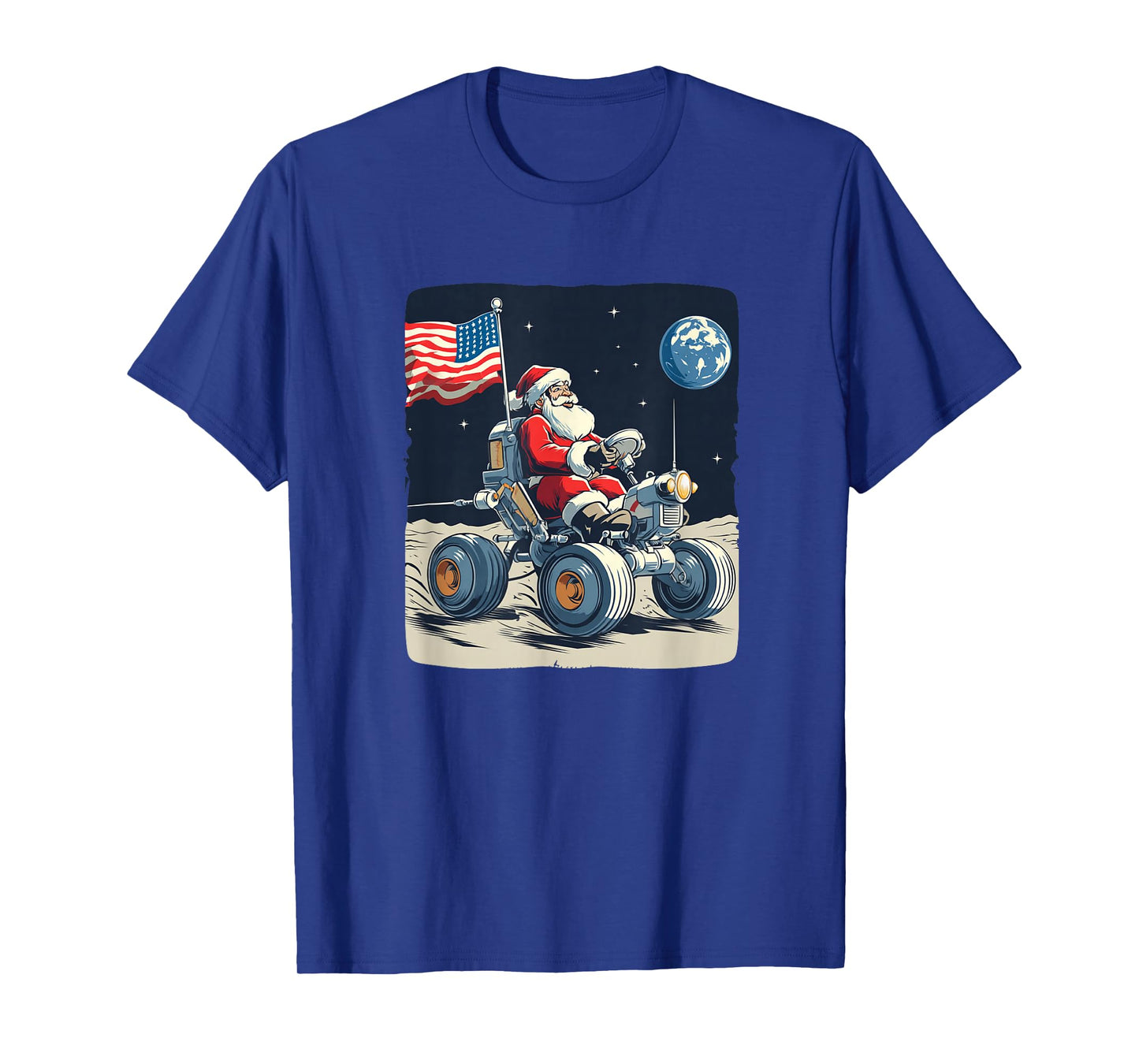 Nice Christmas on Moon Costume for Space Vehicle and Santa T-Shirt