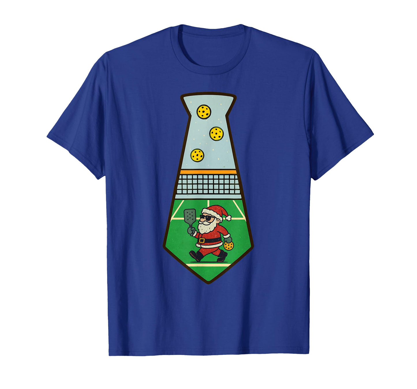 Santa Playing Pickleball Christmas Vintage Funny Xmas T-Shirt