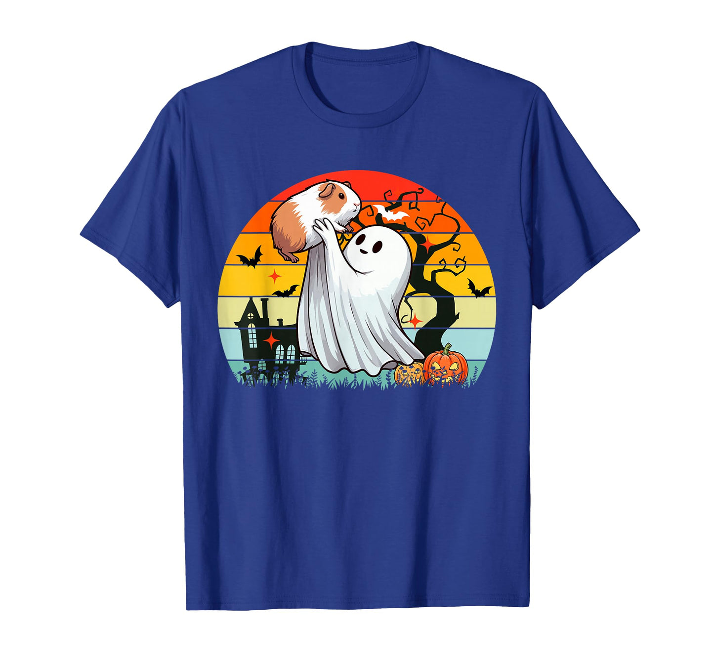 Vintage Retro Boo Ghost Hunging Guinea Pig Halloween Family T-Shirt