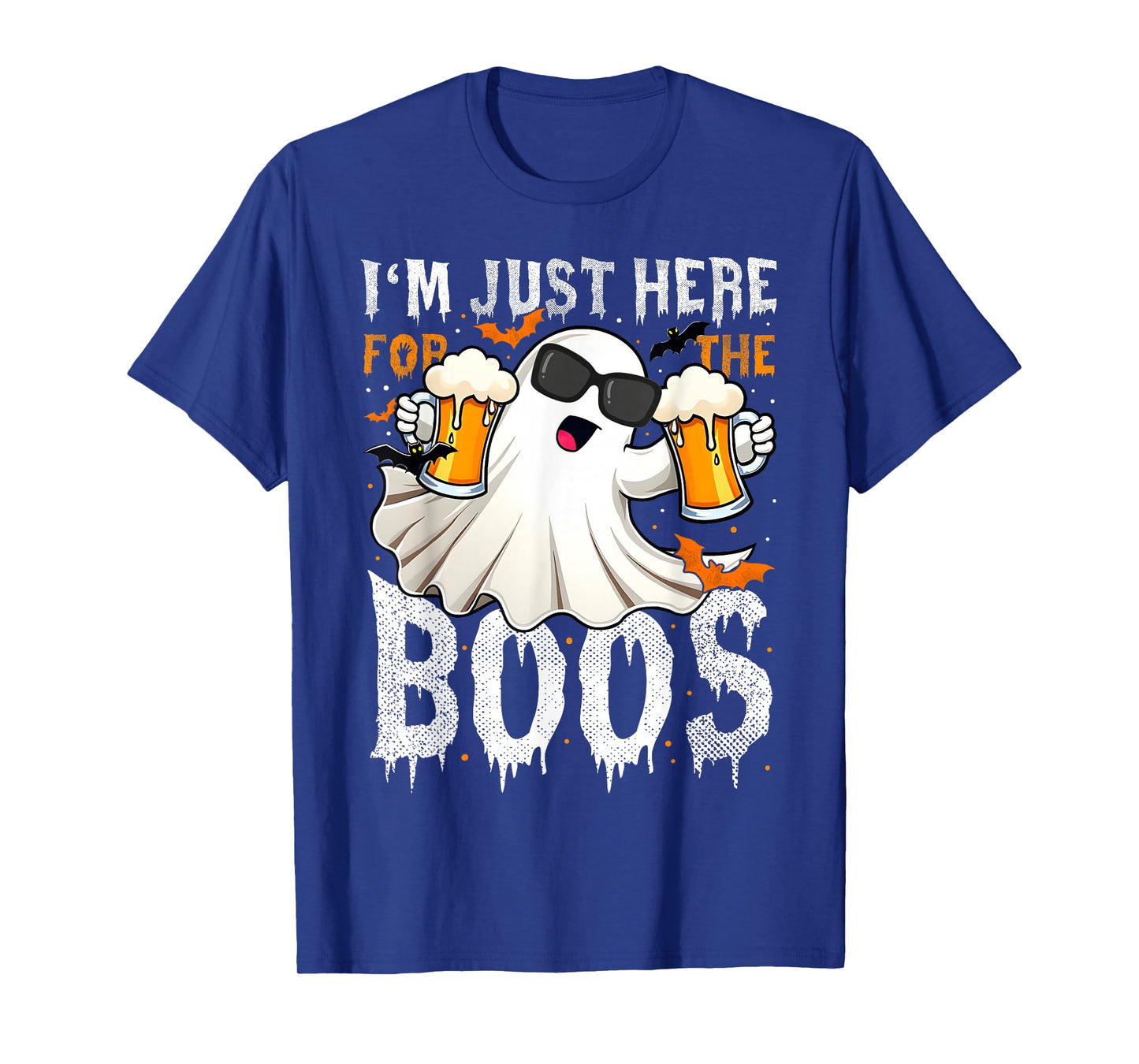 Im Just Here For The Boos Retro Ghost Beer Halloween Costume T-Shirt