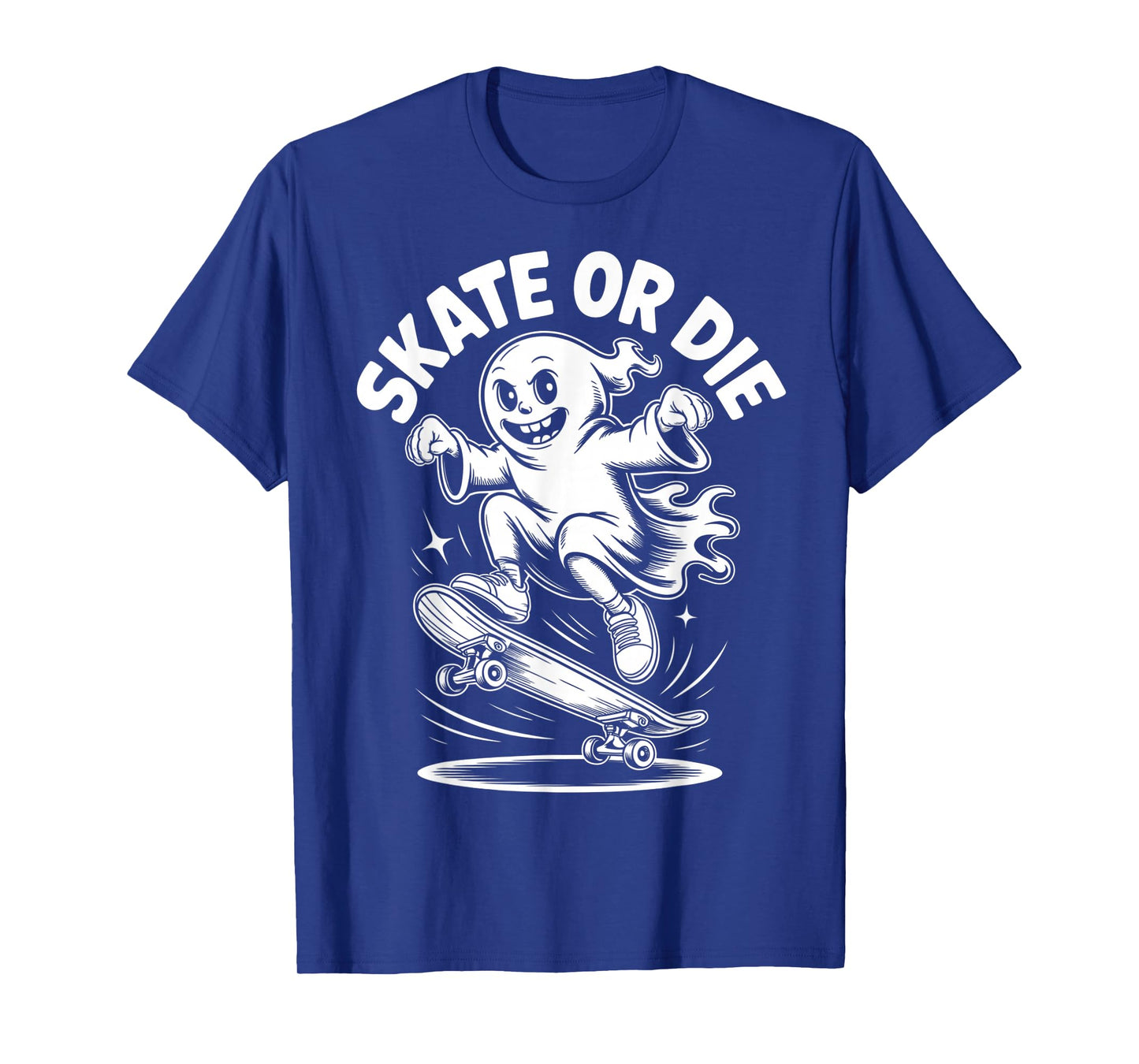 Funny Ghost On Skateboard Retro Halloween Costume Kids Boys T-Shirt