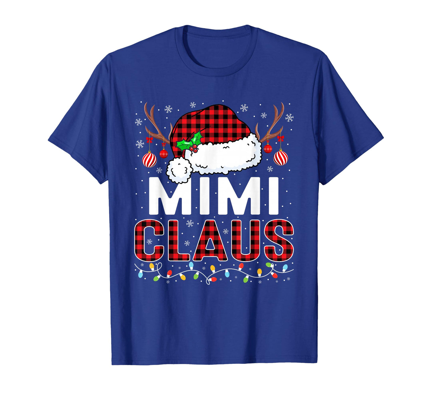 Christmas Lights Mimi Claus Family Matching Xmas Pajama T-Shirt