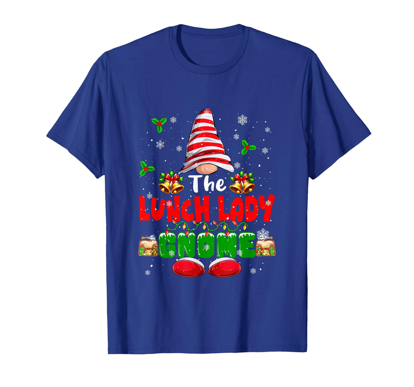 The Lunch Lady Gnome Christmas Colorful Costume Job Team T-Shirt
