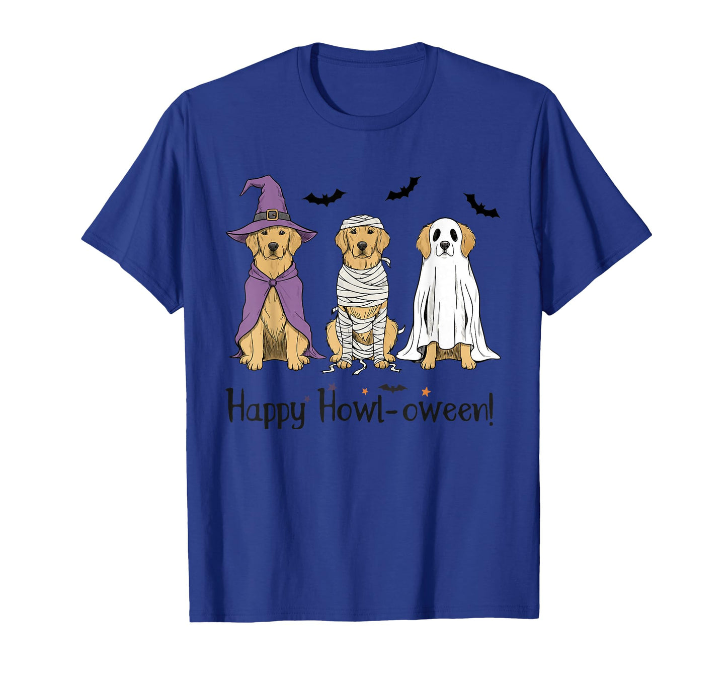 Golden Retriever Halloween Witch Mummy Ghost T-Shirt