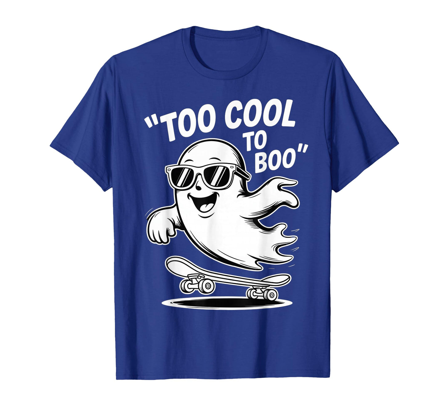 Funny Ghost On Skateboard Retro Halloween Costume Kids Boys T-Shirt