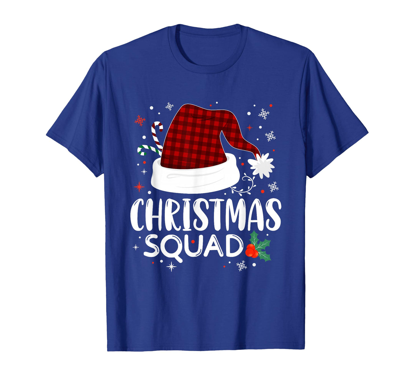 Christmas Squad Red Buffalo Plaid Santa Hat Xmas Pajamas T-Shirt