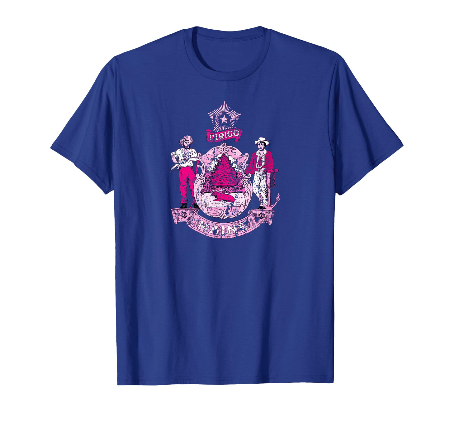 MAINE Flag Pink Vintage | Pink Maine T-Shirt