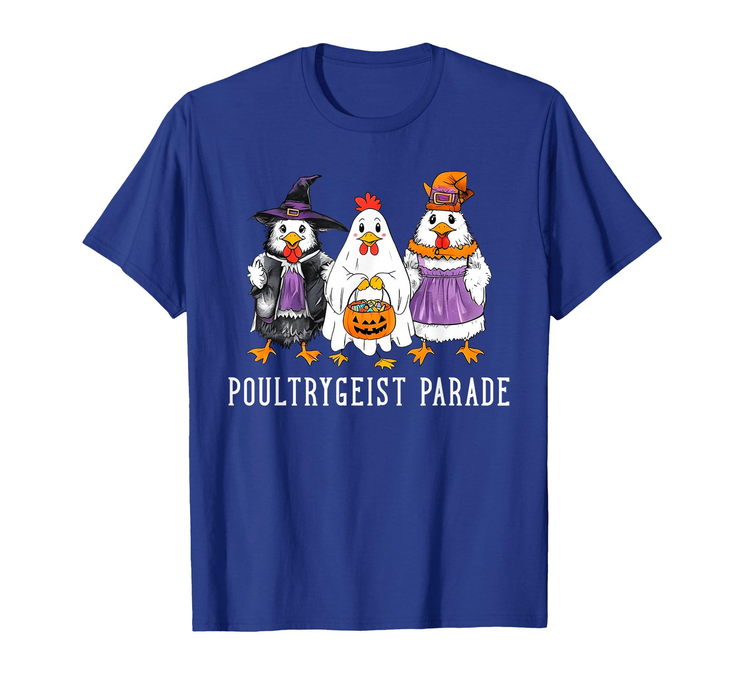 Funny Halloween Spooky Chicken Crew Poultrygeist Parade T-Shirt