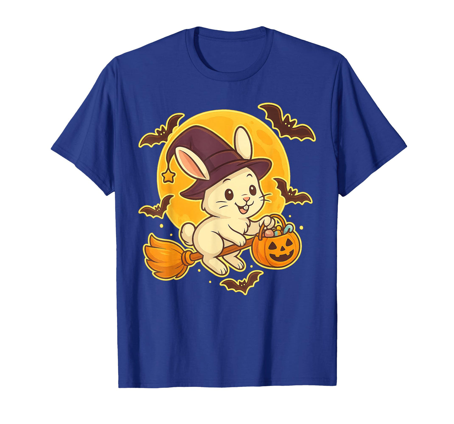 Cute Rabbit Witch Pumpkin Halloween Costume Boys Girls T-Shirt