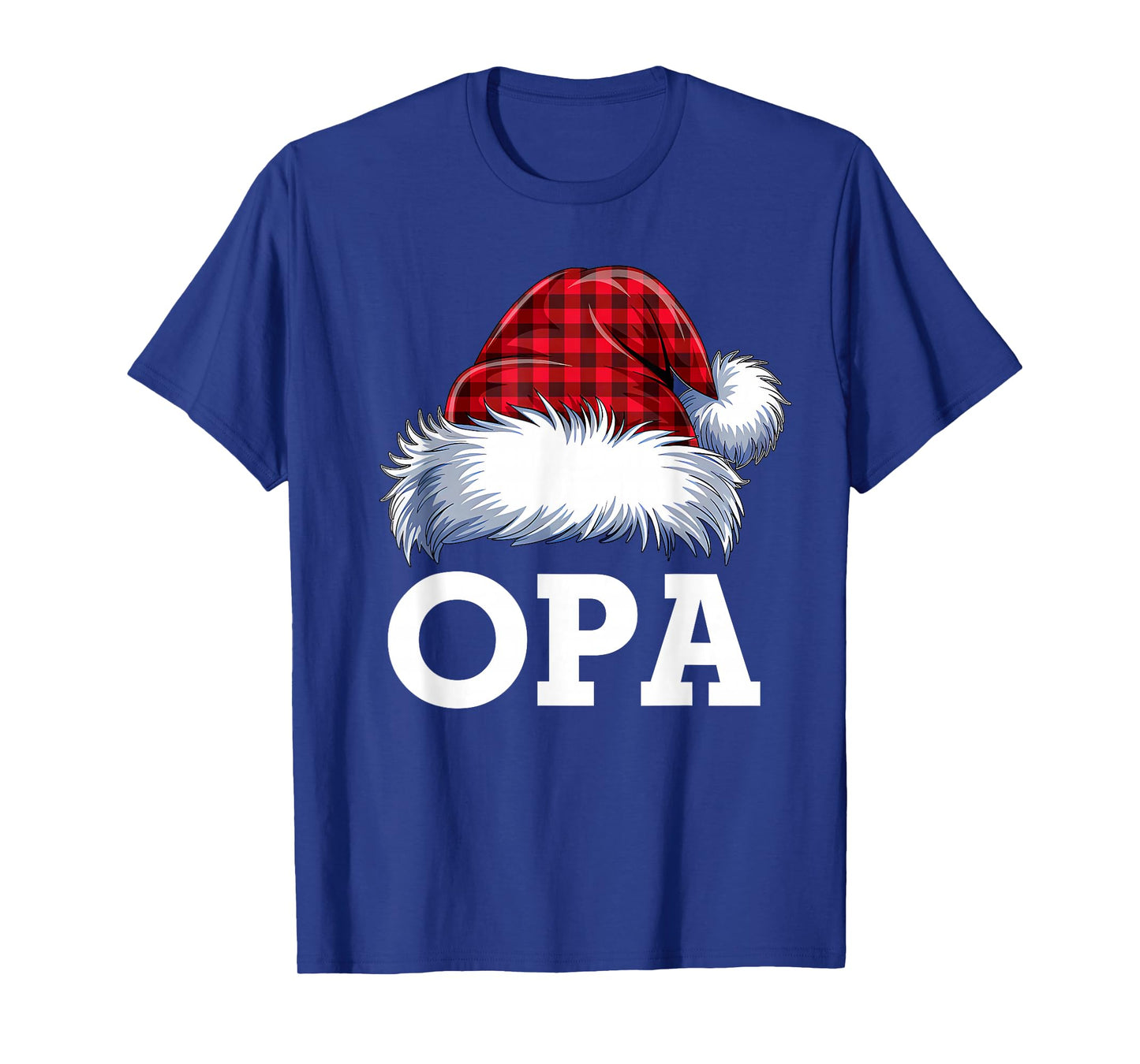 Opa Santa Red Plaid Christmas Family Matching Pajamas Xmas T-Shirt