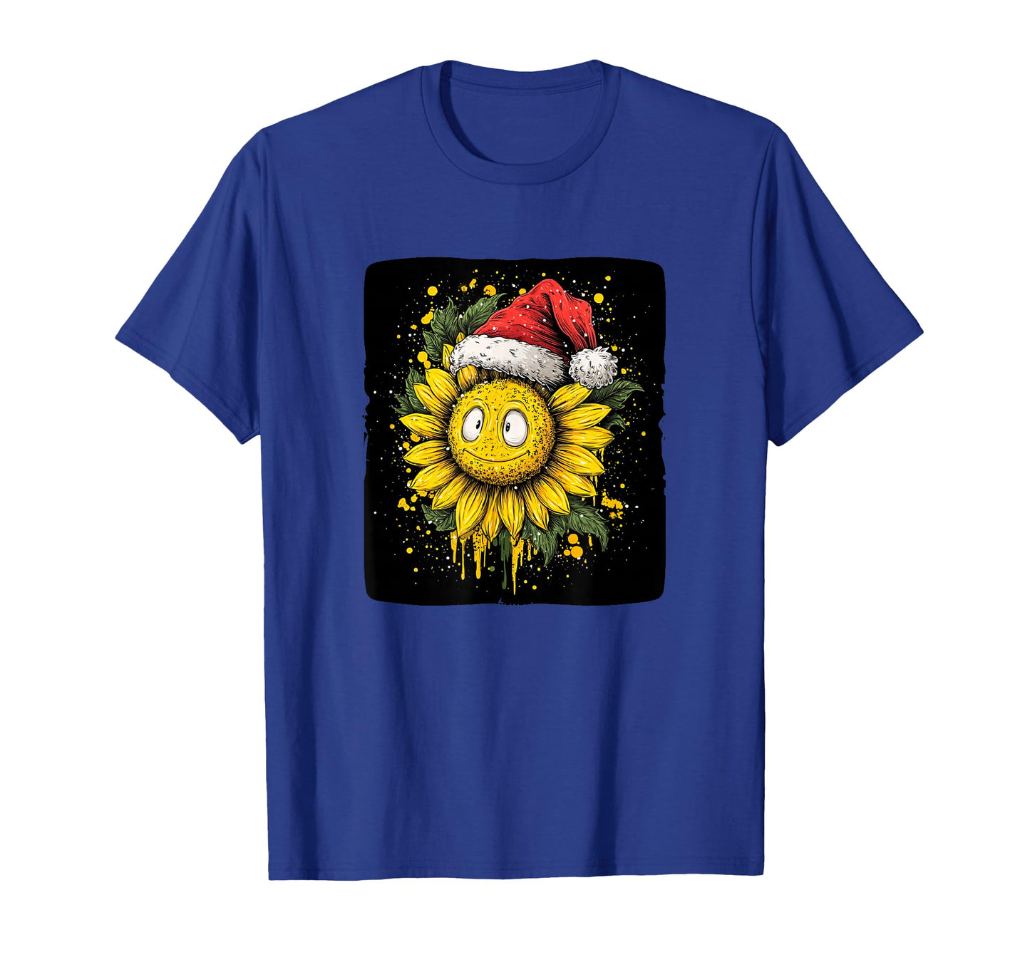 Awesome Sunflower with Santa Hat for Christmas T-Shirt