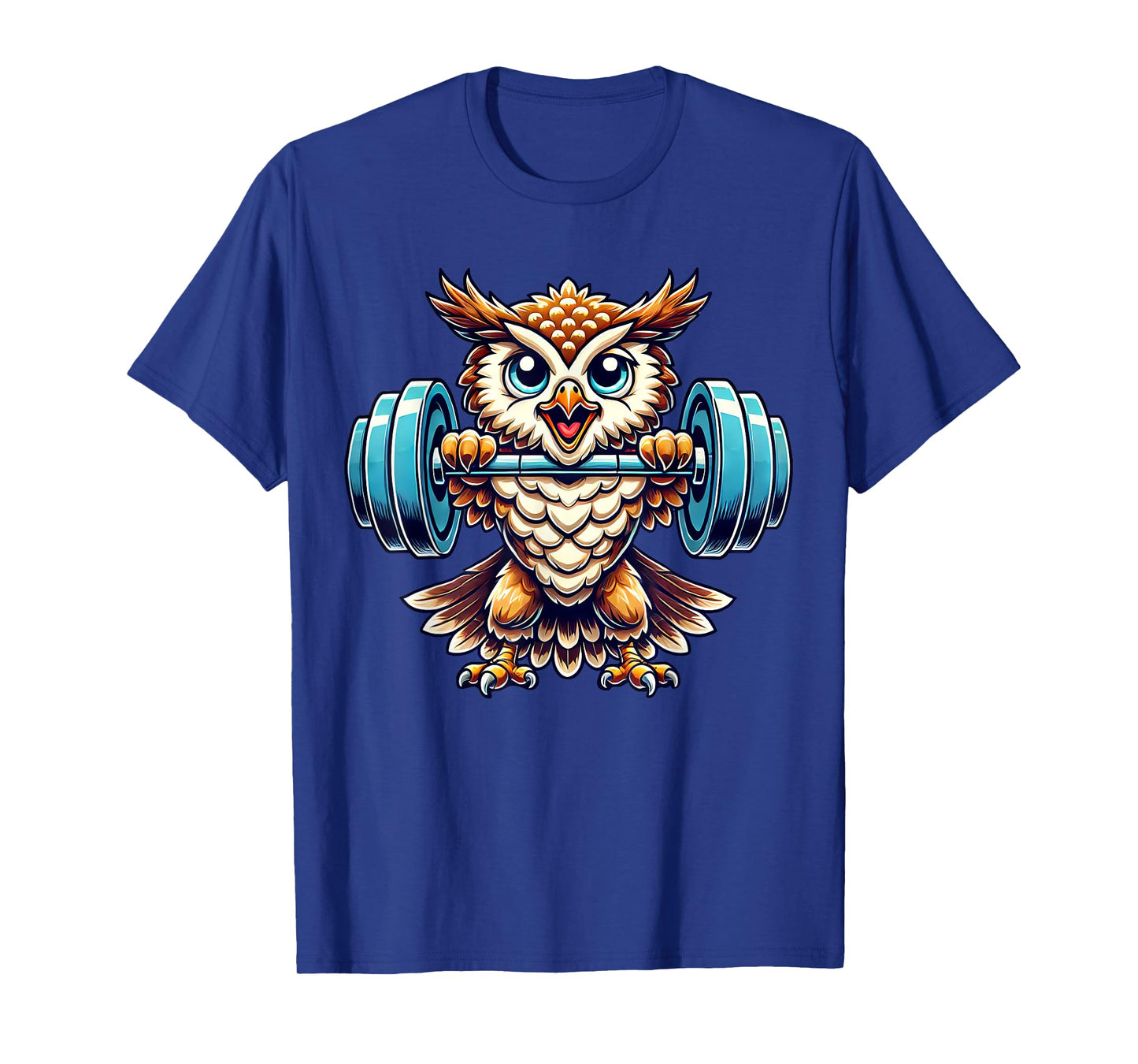 Strong Owl Weightlifting Cartoon Owl Lifter T-Shirt