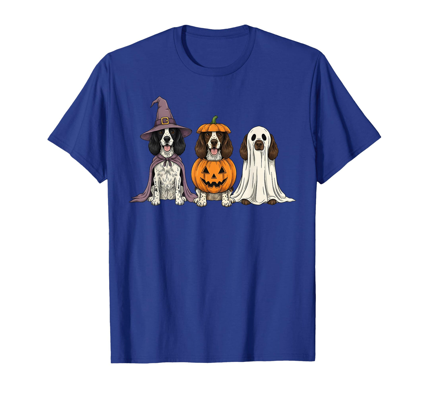 Spooky Ghost English Springer Spaniel Pumpkin Halloween T-Shirt
