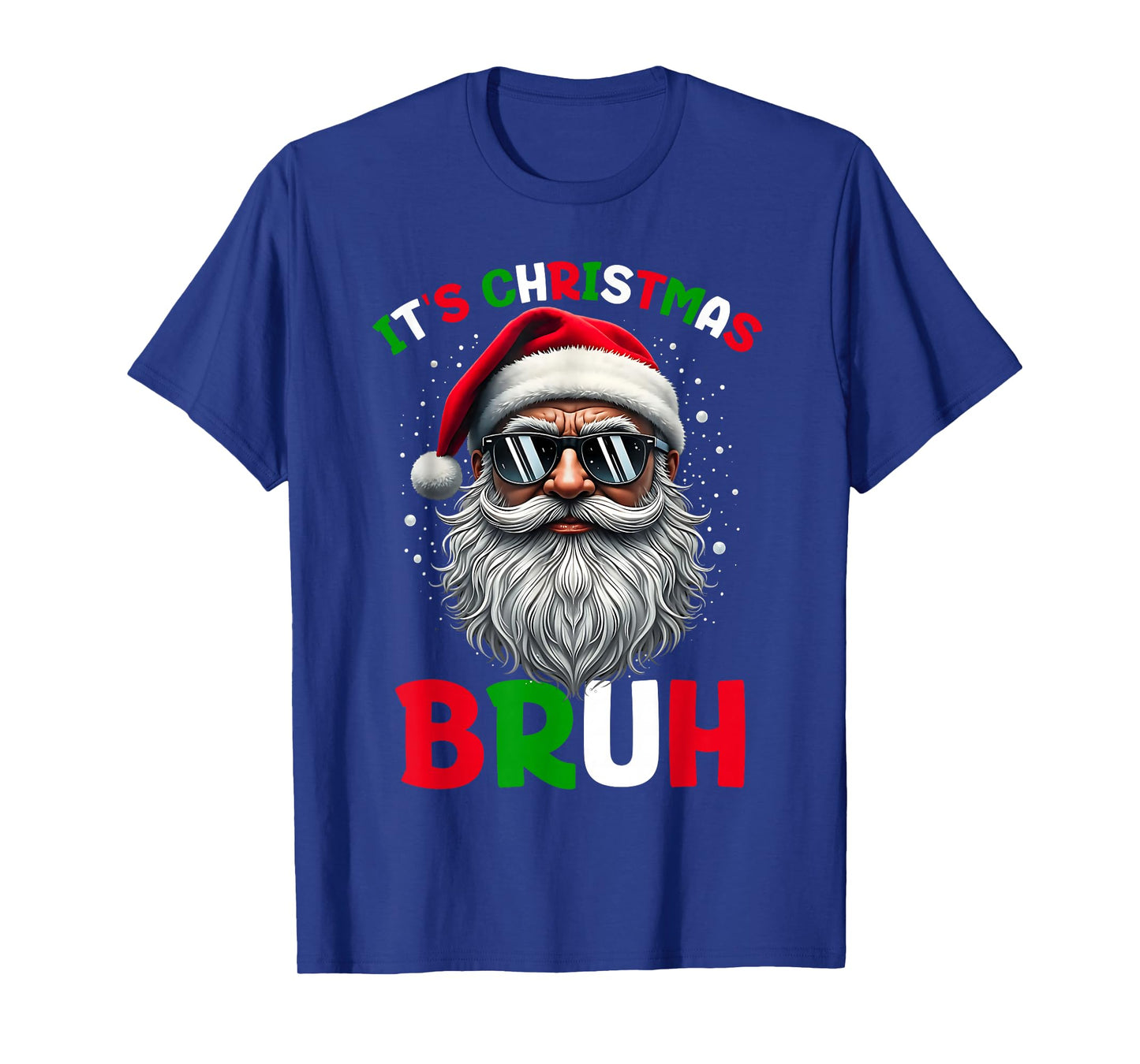 Bruh Christmas Boys Kids Santa Face Retro Sunglasses Xmas T-Shirt