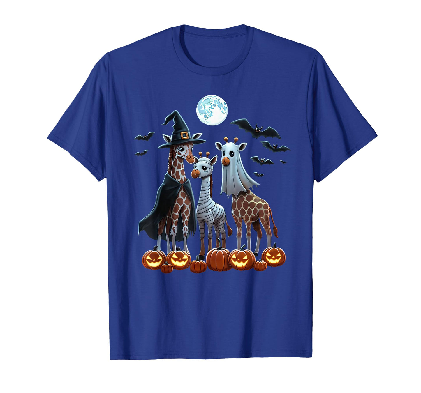 Giraffe Boo Mummy Witch Halloween Costume Giraffe Pumpkin T-Shirt