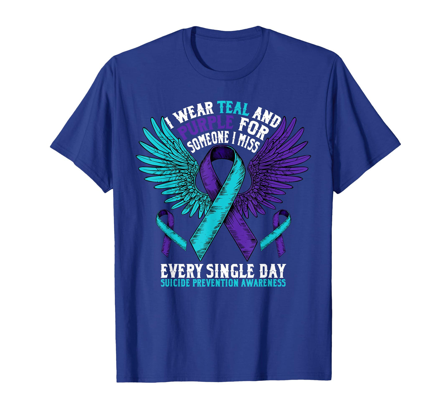 Suicide Prevention Awareness Purple Ribbon Mental Health T-Shirt
