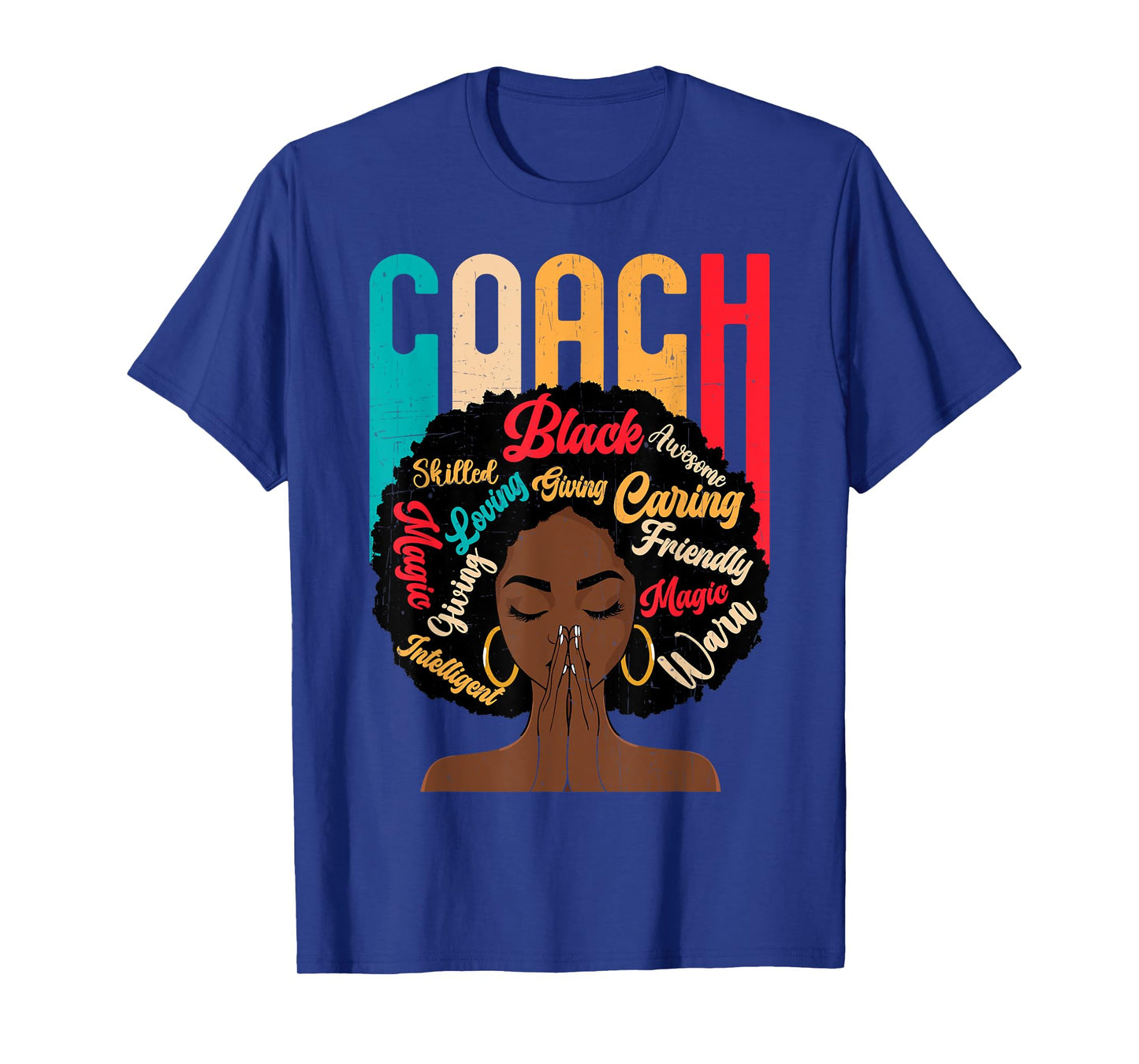 Coach Afro African American Women Black History Month T-Shirt